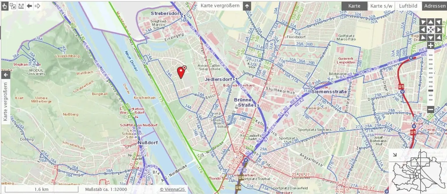 Lageplan und Öffis 1