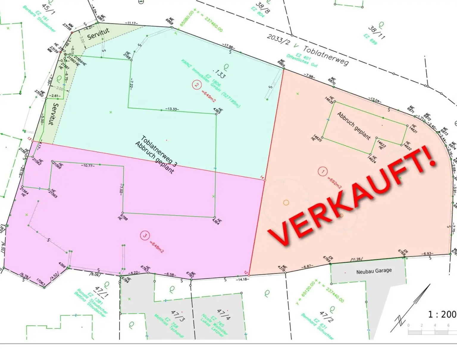 3 aufgeschlossene Bauplätze in zentrumsnaher Aussichtslage von Inzing