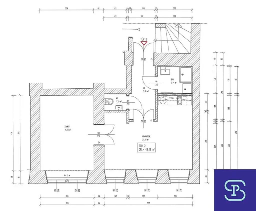 Provisionsfrei: Renovierter 46m² Altbau-Erstbezug mit Einbauküche - 1010 Wien