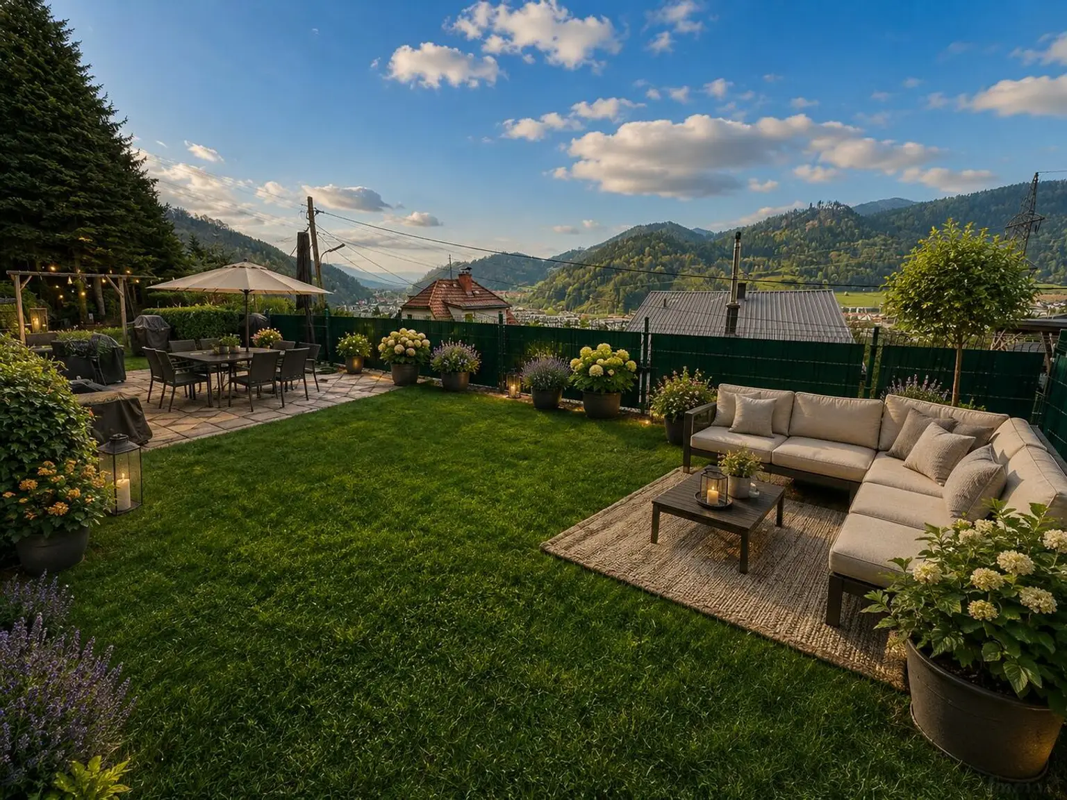 gemütliche Terrasse und Garten