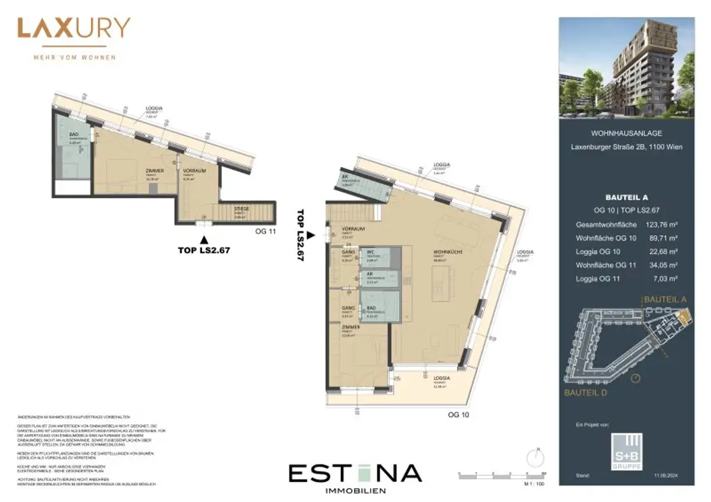 Nähe Wiener Hauptbahnhof - Familienwohnung mit Loggia und Smart-Home System