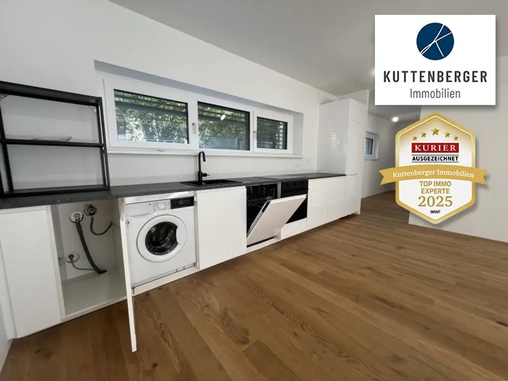 !!NEUBAU-DESIGNER-GARTENWOHNUNG - Alle drei Zimmer haben eigenen Ausgang zu Terrasse/Garten!!