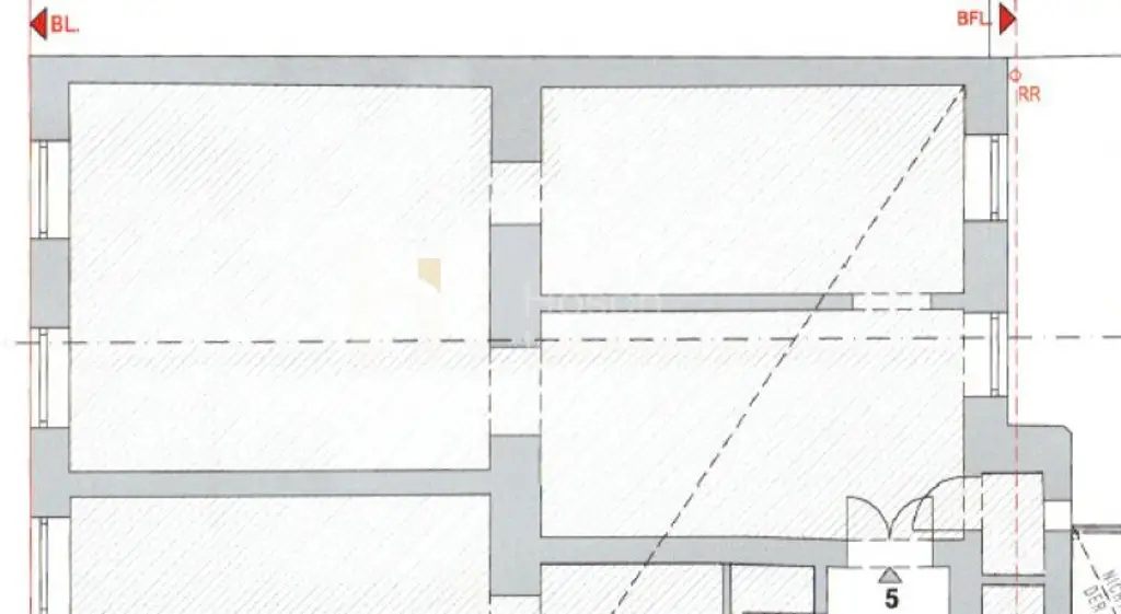 Grundrissausschnitt Top 5 – historische Planunterlage