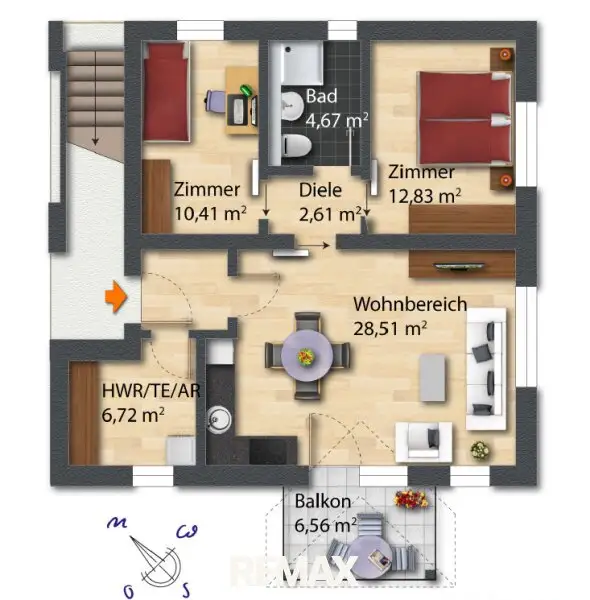 Grundriss schematisch OG