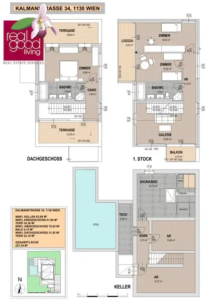 Villa mit Pool, voll unterkellert – mit Top-Ausstattung