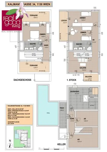 Villa mit Pool, voll unterkellert – mit Top-Ausstattung