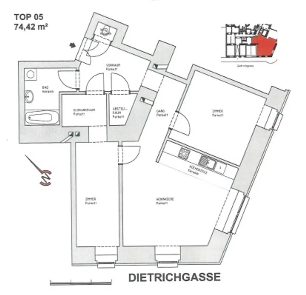 Unbefristet vermietete 3-Zimmer-Wohnung im 3. Bezirk!
