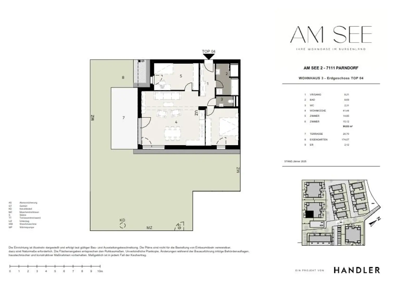 Großzügige Gartenwohnung mit 174 m² Eigengarten – Wohnen am See, Parndorf