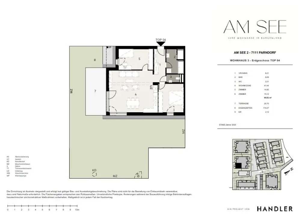 Großzügige Gartenwohnung mit 174 m² Eigengarten – Wohnen am See, Parndorf