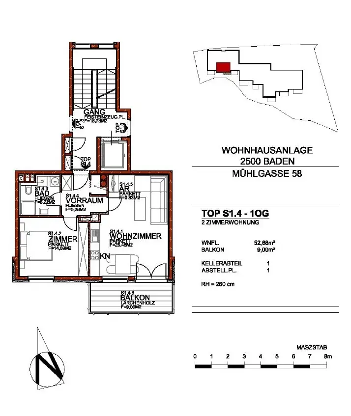 2-Zimmer-Balkonwohnung mit Grünblick in attraktiver Lage in Baden