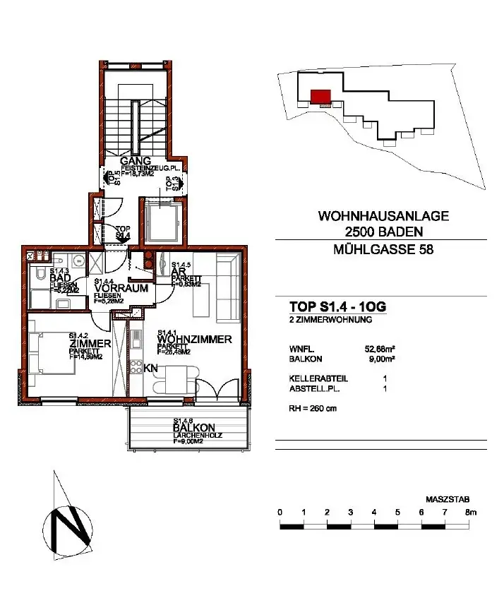 2-Zimmer-Balkonwohnung mit Grünblick in attraktiver Lage in Baden