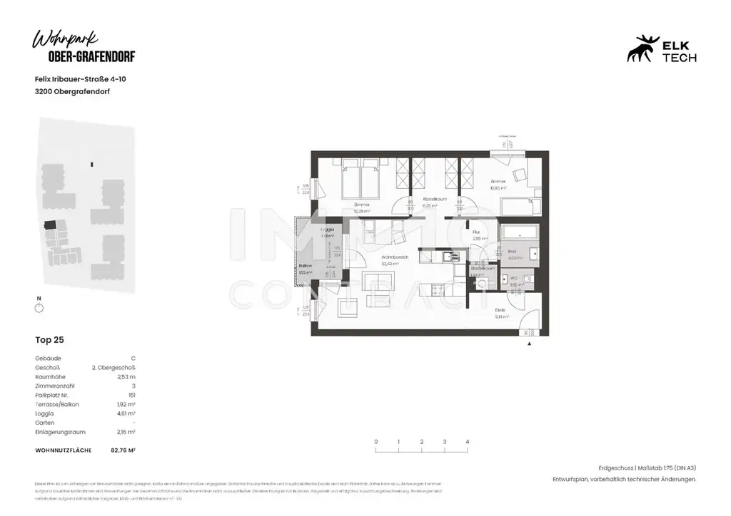 3ZI - 82,76qm - West-Balkon - Vorsorgewohnung, Anlage in ökolog. NEUBAU