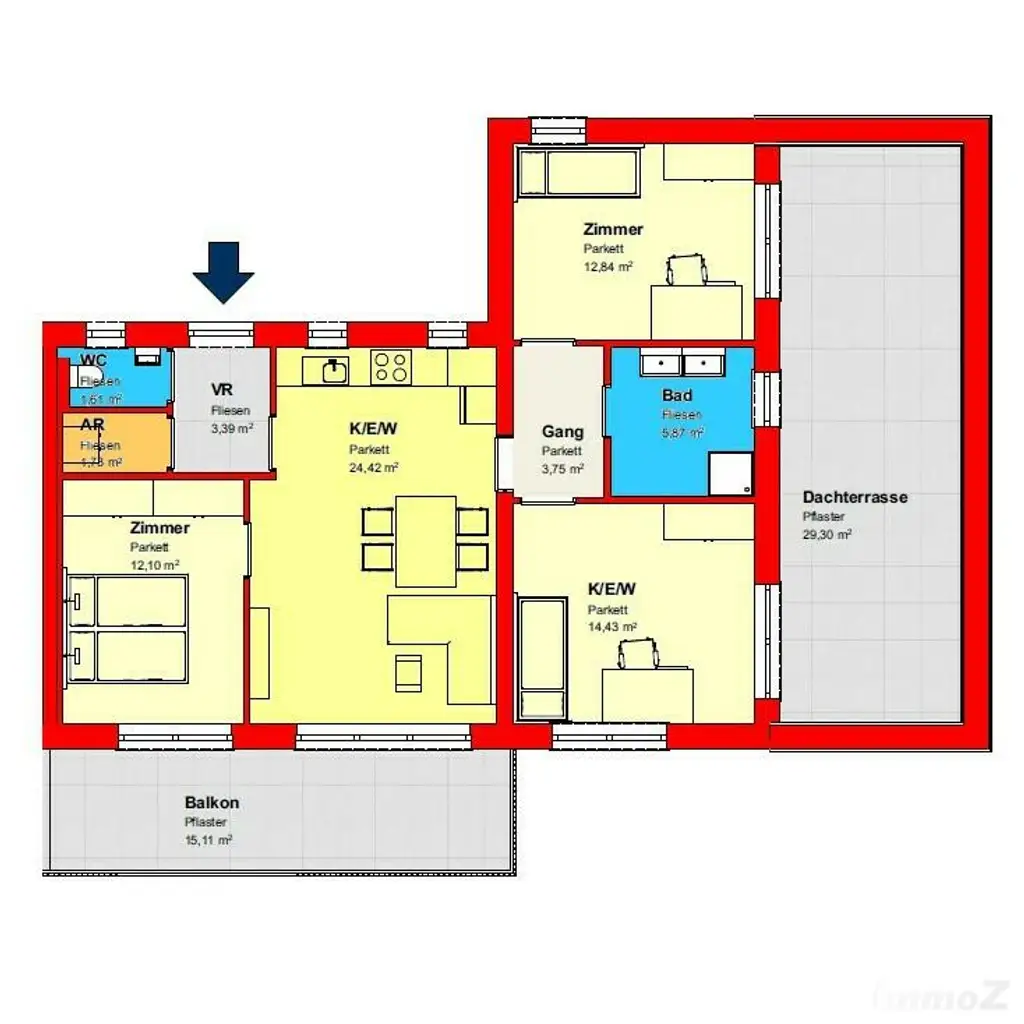 Neubau Wohlfühloase in Graz-Wetzelsdorf - 4-Zimmer-Terrassenwohnung ab Nov./Dez. 2026 zu verkaufen!
