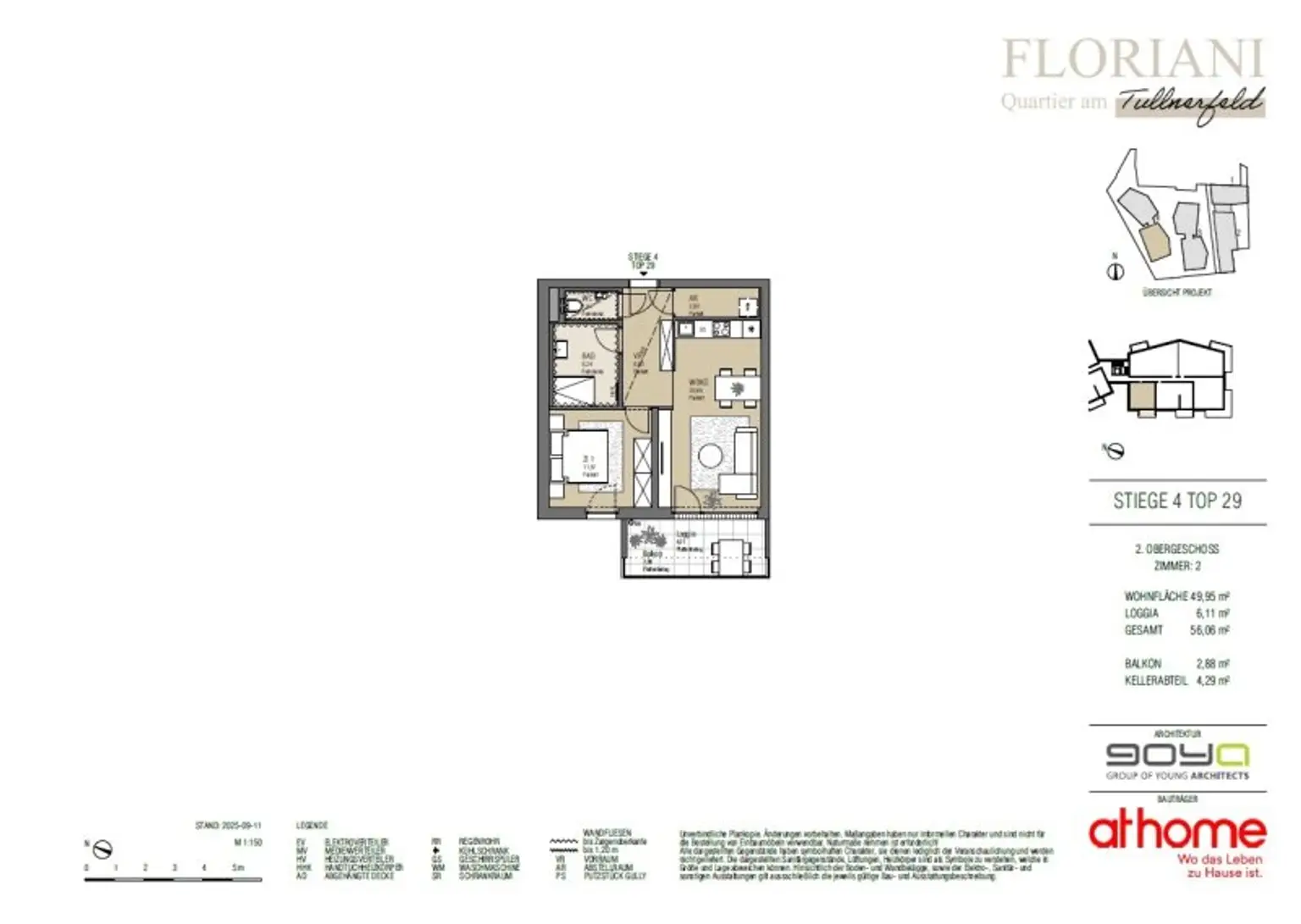FLORIANI – Quartier am Tullnerfeld - 2 Zimmer mit sonniger West Freifläche - Hochwertige Ausstattung - Bahnhof Tullnerfeld in der Nähe
