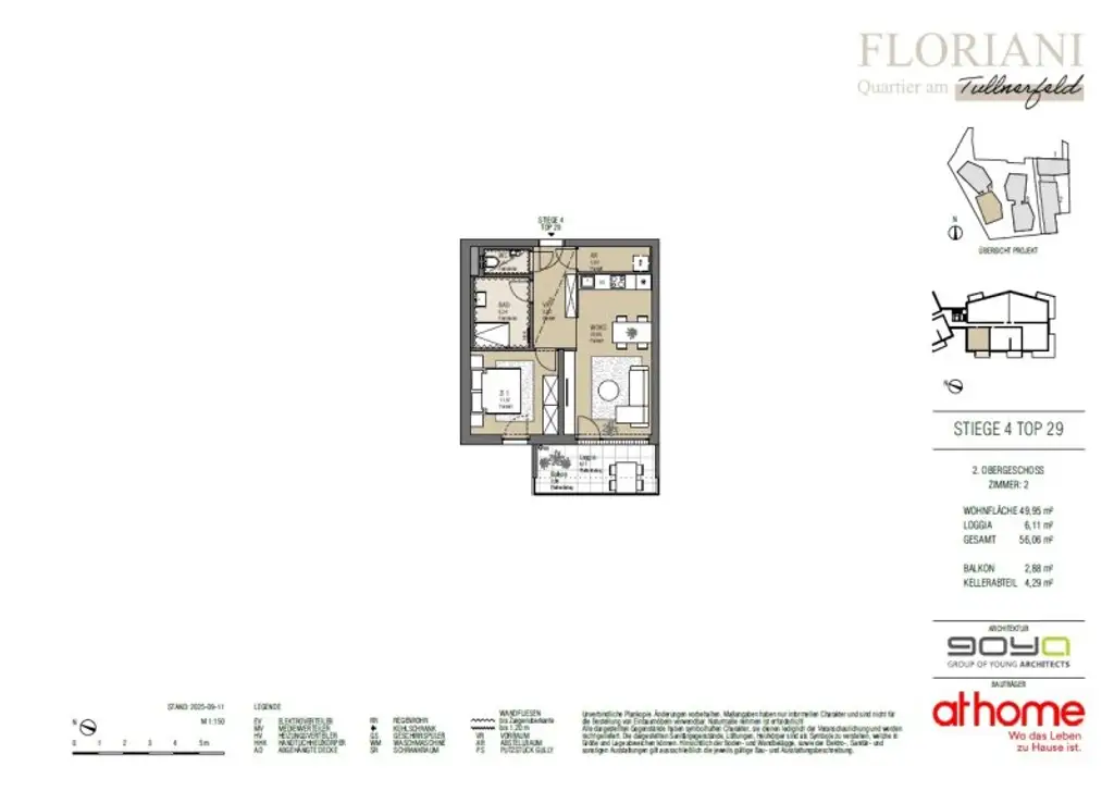 FLORIANI – Quartier am Tullnerfeld - 2 Zimmer mit sonniger West Freifläche - Hochwertige Ausstattung - Bahnhof Tullnerfeld in der Nähe
