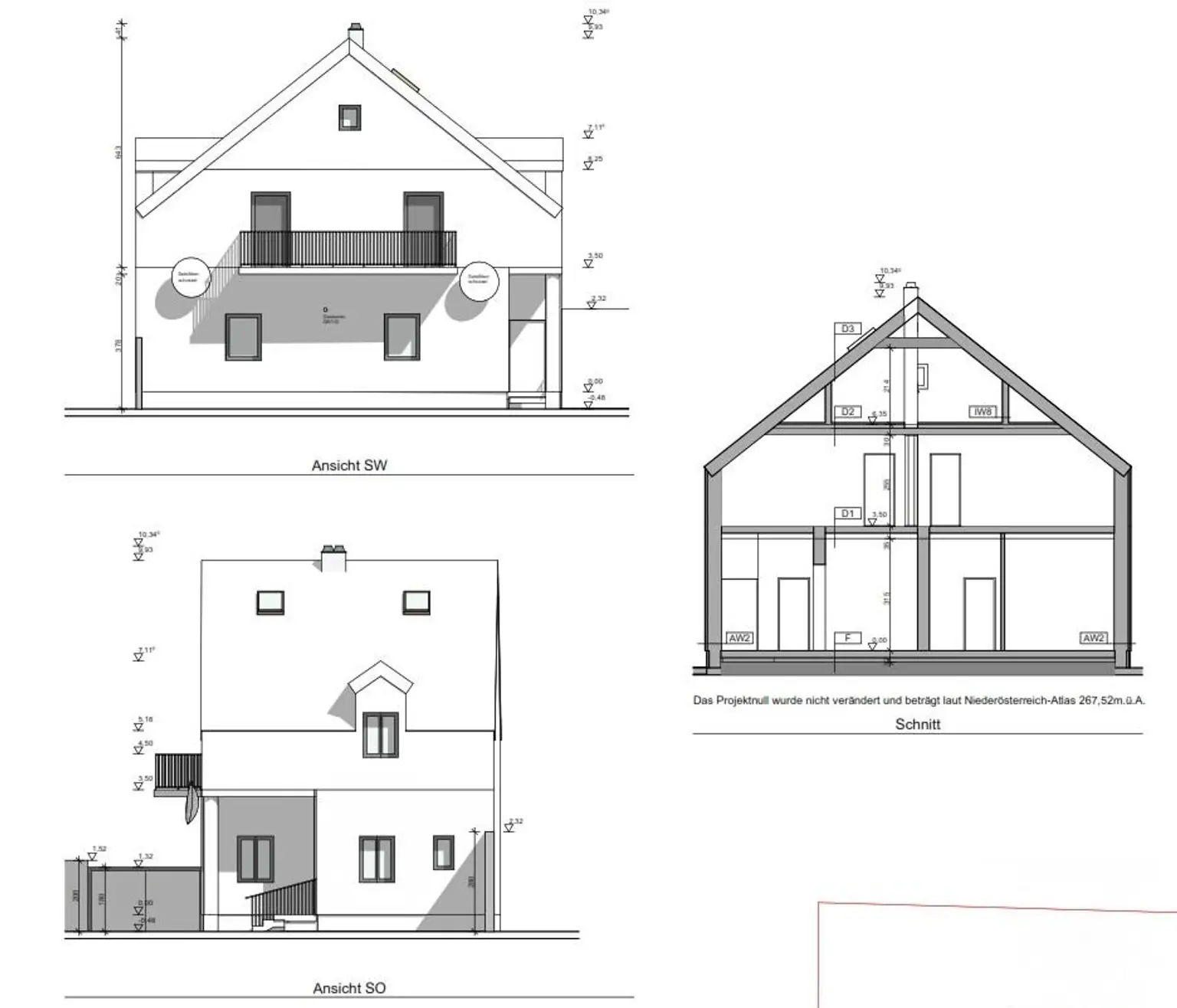Schnitt und Ansichten