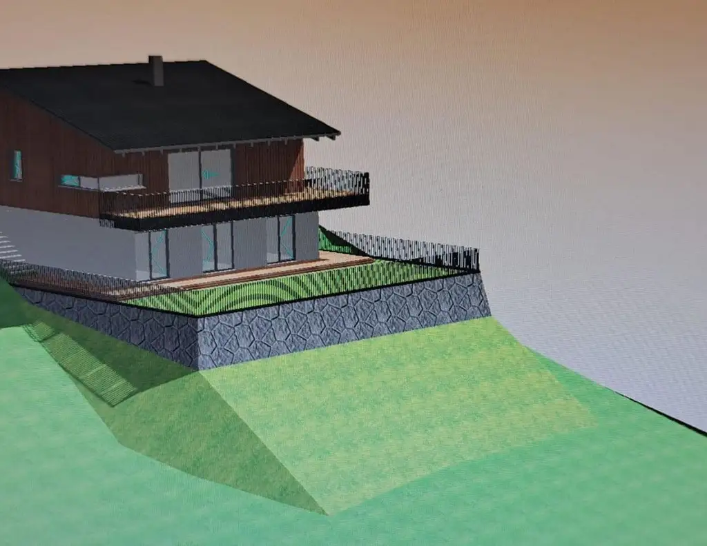 Baugrund mit Bergpanorama über Villach