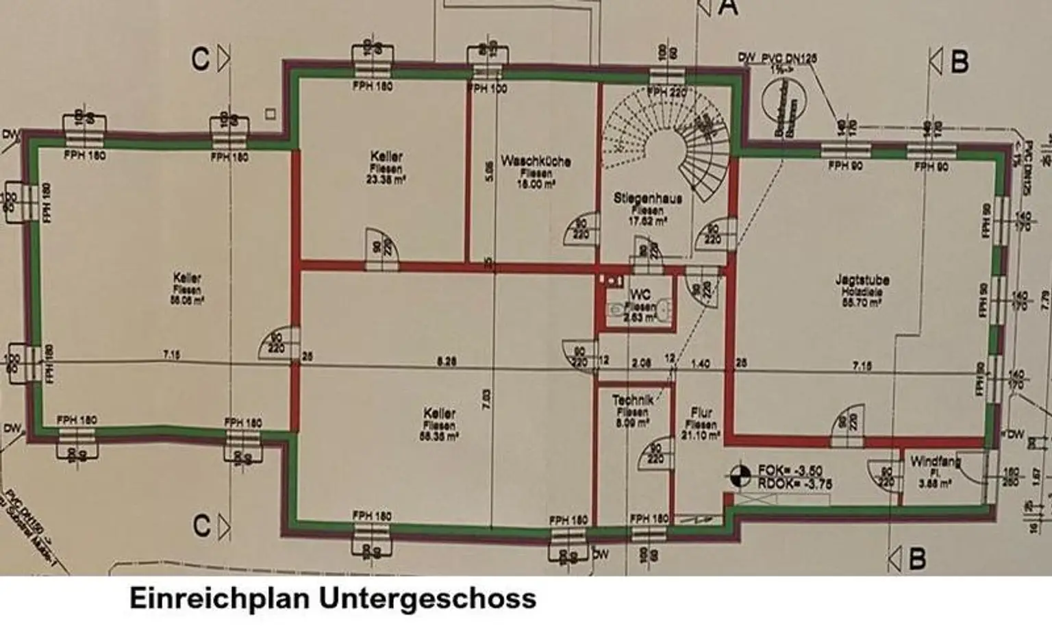 Grundriss Einreichplan Untergeschoss