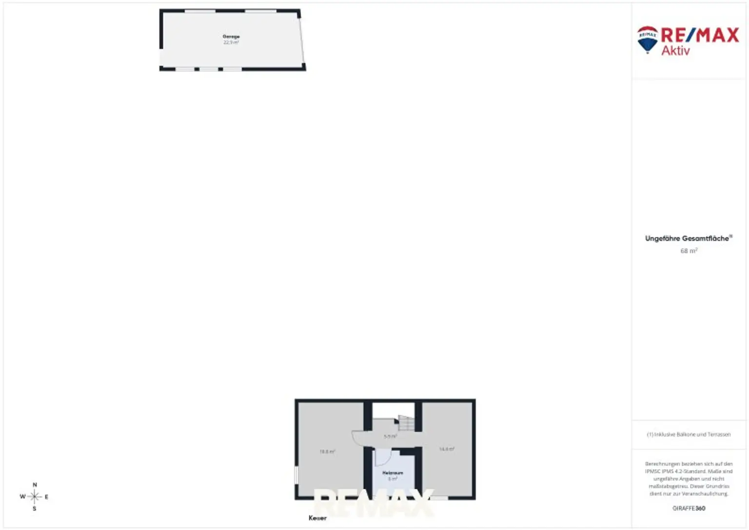 Plan Keller + Garage