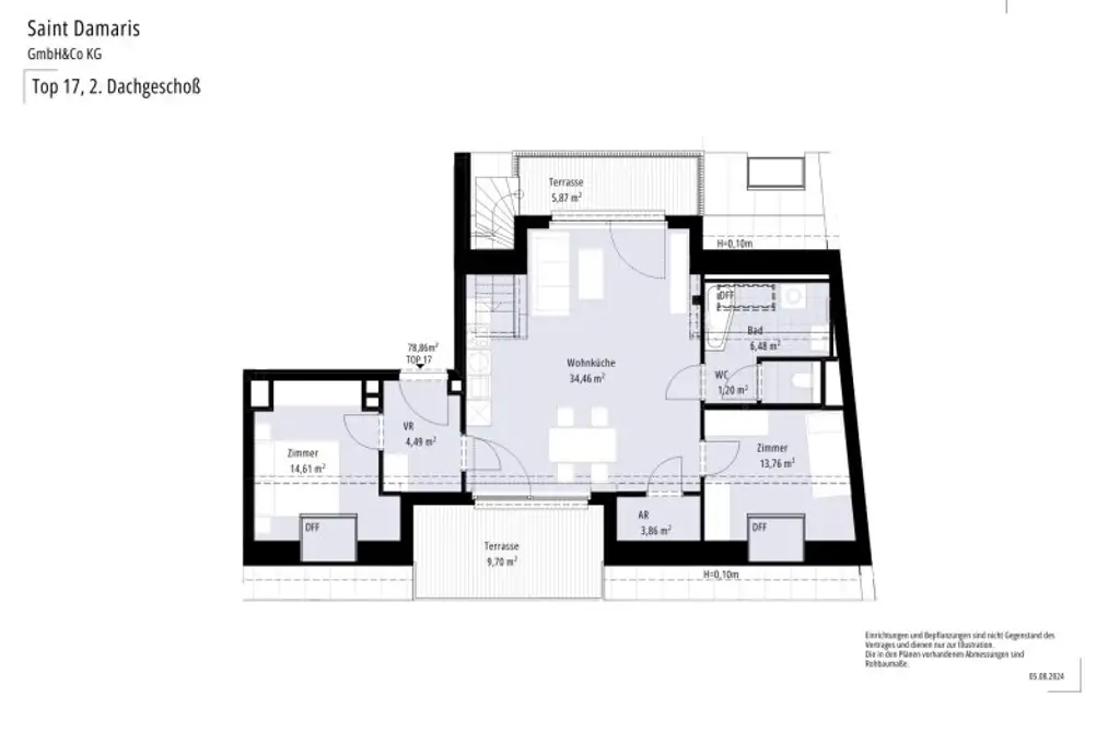 Exklusive Dachgeschosswohnung mit großzügiger Dachterrasse