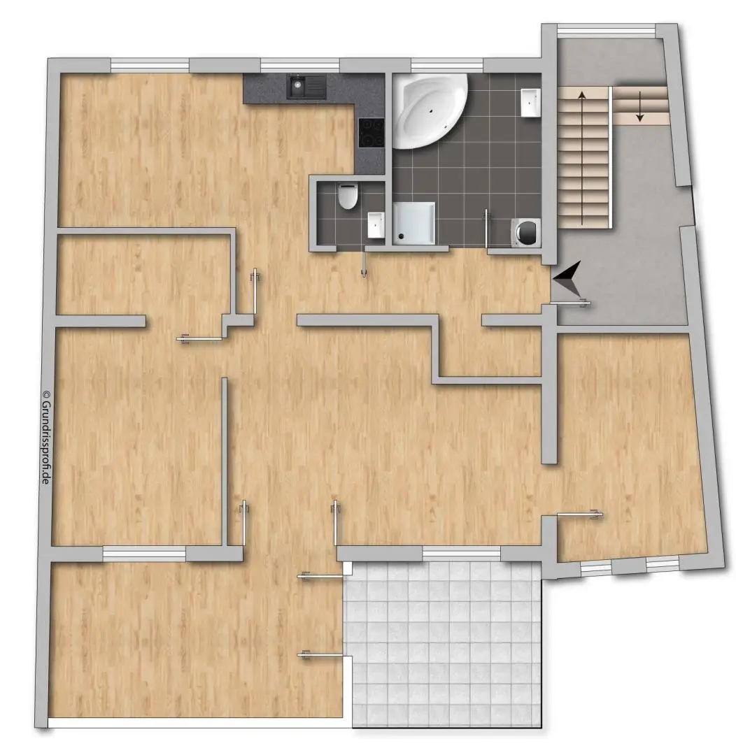 Moderne 4-Zimmer-Wohnung mit Wintergarten und Balkon