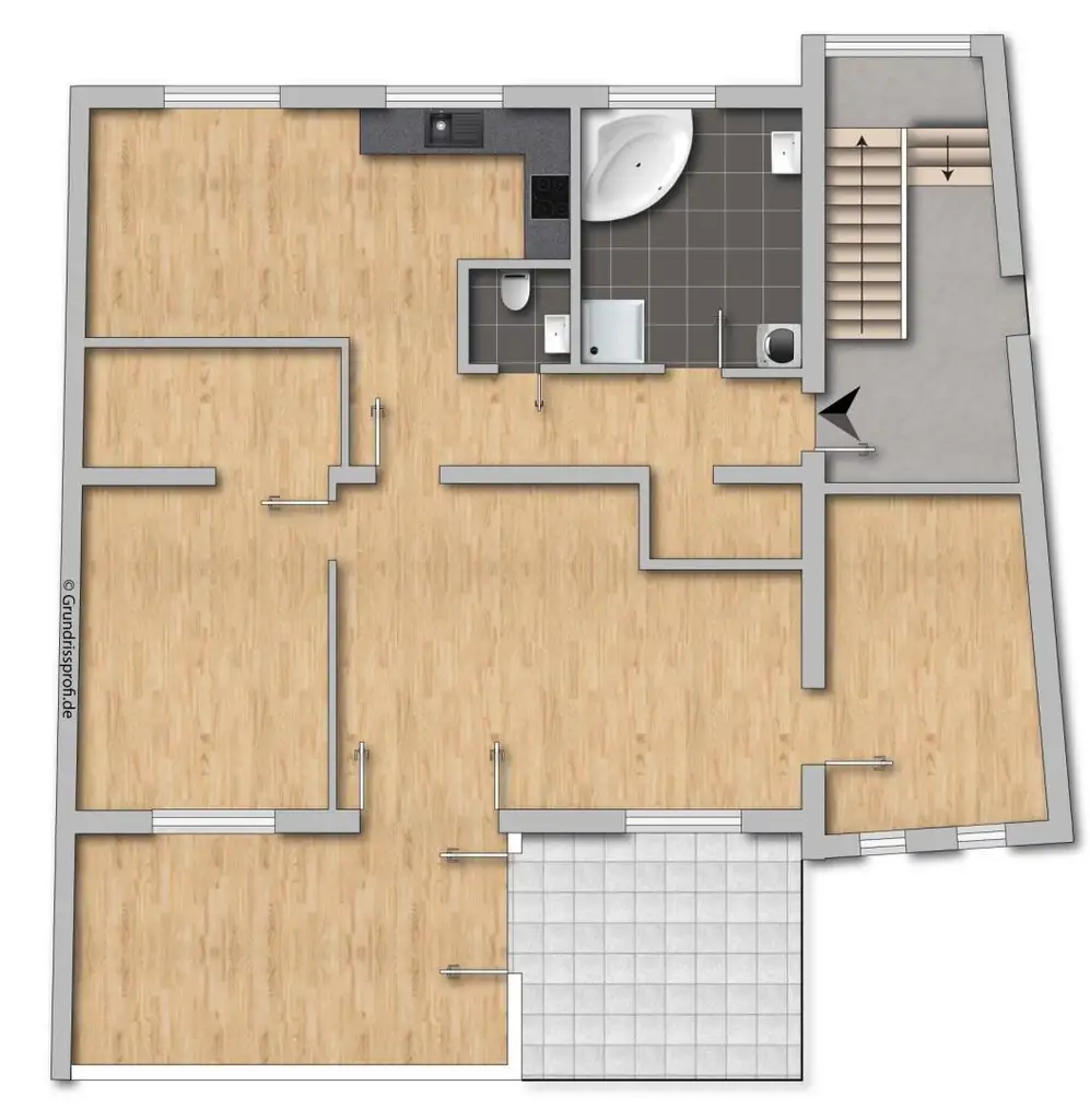 Moderne 4-Zimmer-Wohnung mit Wintergarten und Balkon