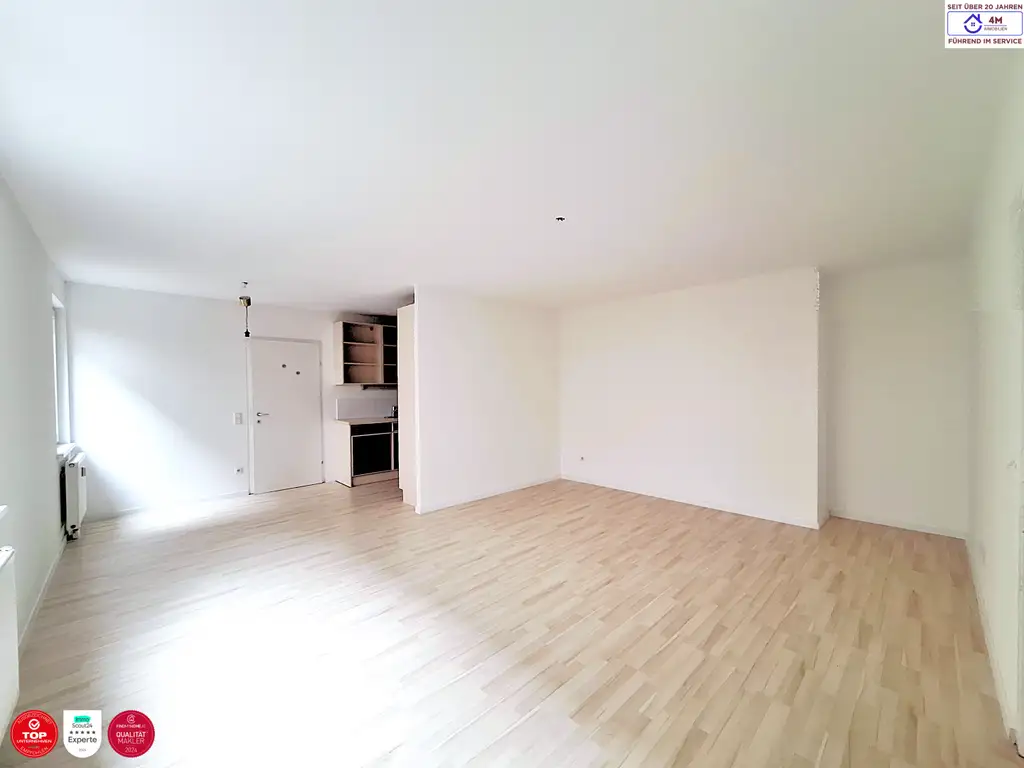 Ruhige 2-Zimmer-Gartenwohnung - 60m2 Wohnfläche + 45m2 Garten+Loggia