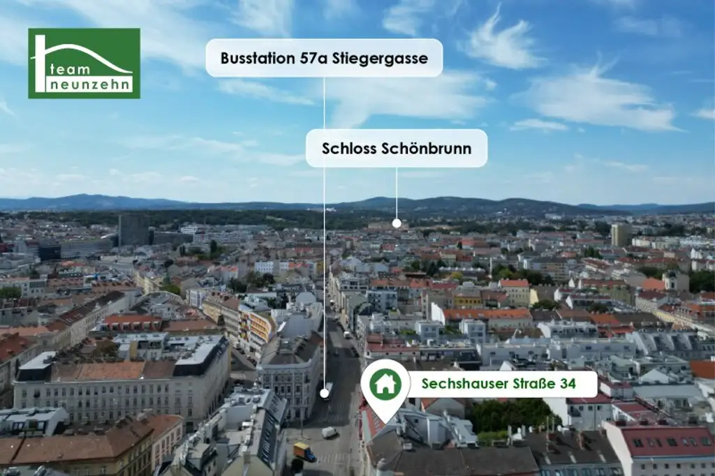 Freundliche DG-Wohnung in Sechshaus - 5 Gehminuten zu U4 und U6! Schlafzimmer in Hofruhelage!