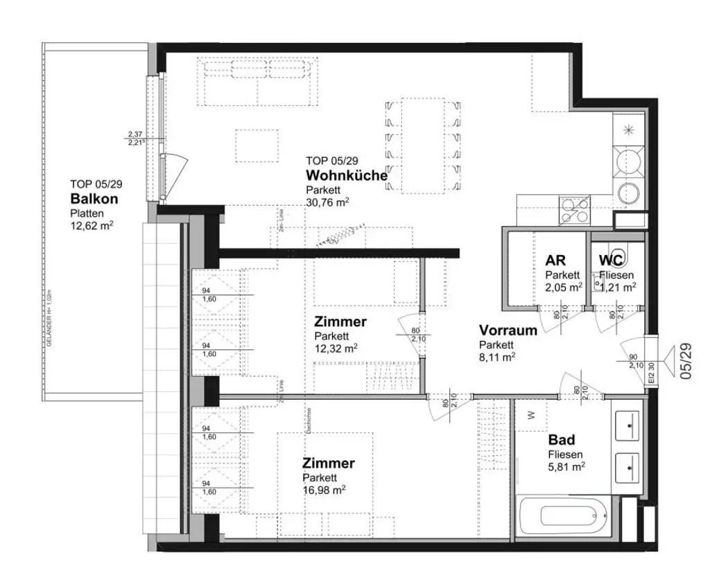 Koloniestraße: Hochwertige Neubauwohnung mit MEGA-13m²-BALKON!!!