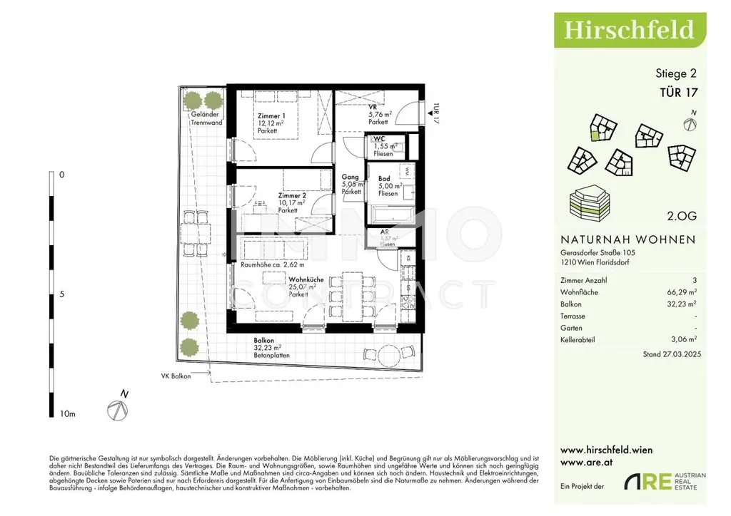 3- Zimmerwohnung mit riesigem Balkon