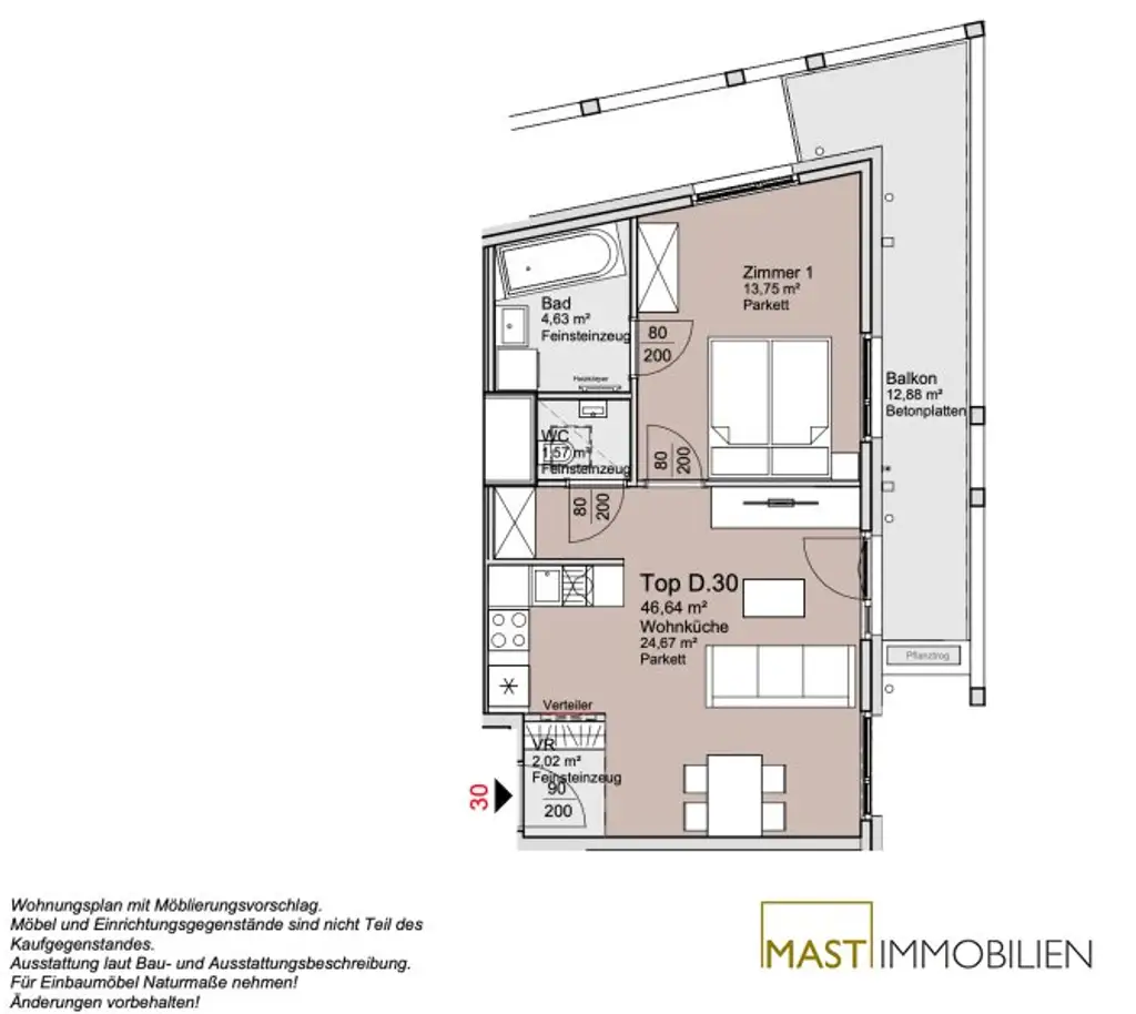 Provisionsfreie 2 Zimmer Wohnung mit 13 qm Balkon unweit der Alten Donau!