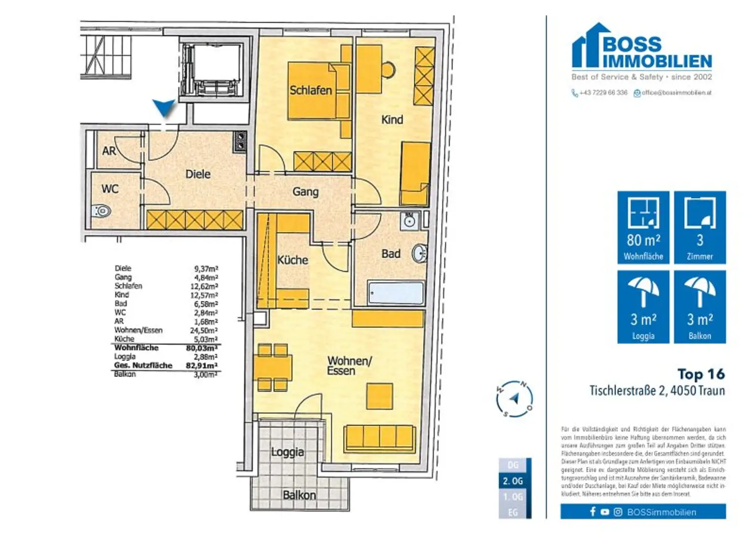 Grundriss Tischlerstraße 2, Top 16