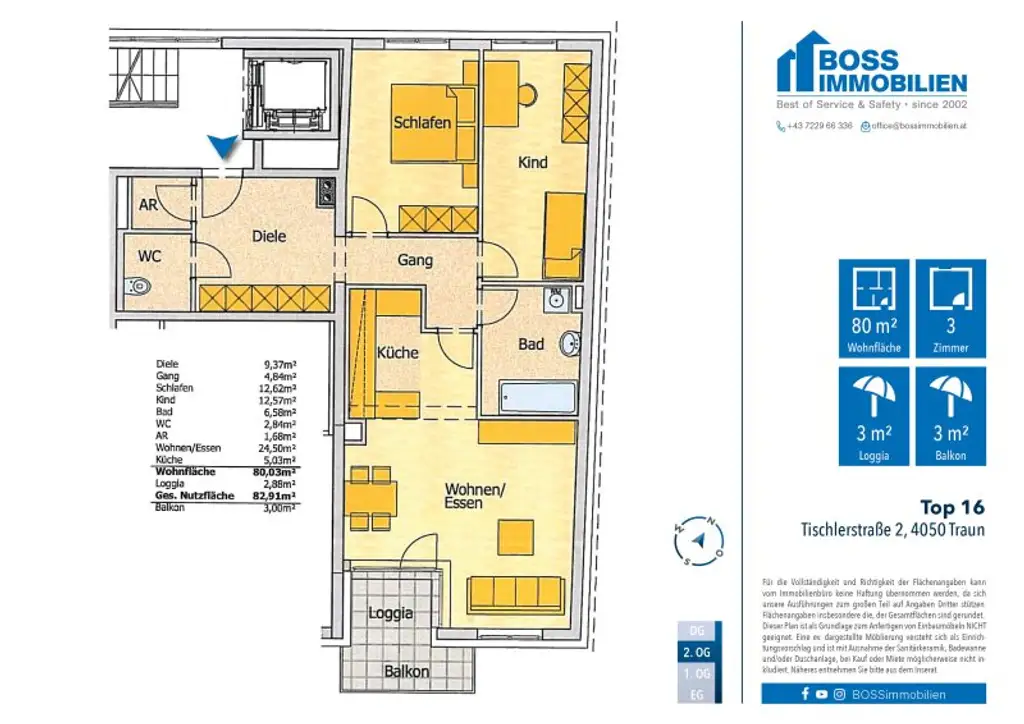 Grundriss Tischlerstraße 2, Top 16