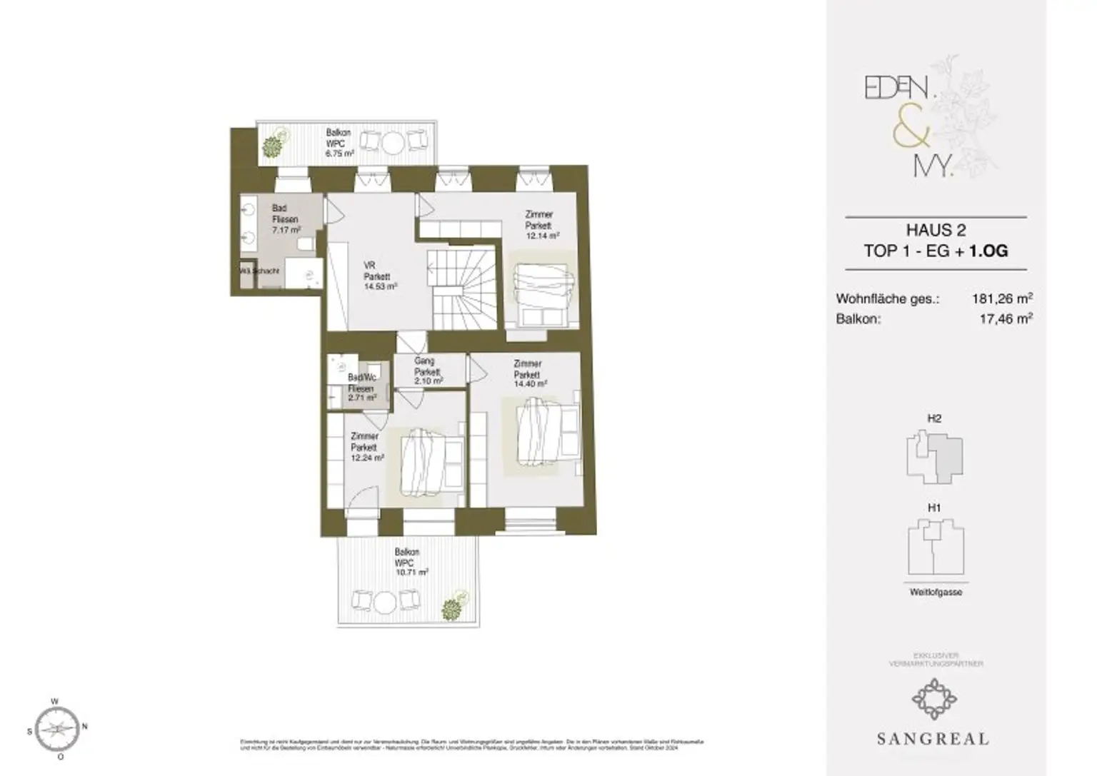 EDEN & IVY - GROSSZÜGIGE GARTENWOHNUNG ÜBER ZWEI ETAGEN