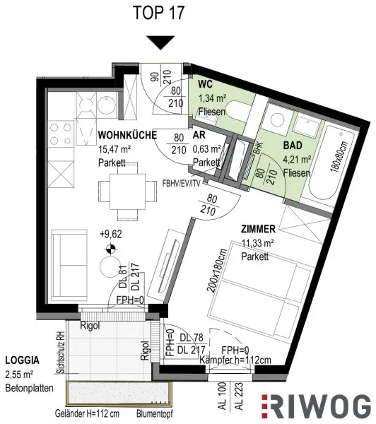 ERSTBEZUG mit Loggia | 2-Zimmer Neubauwohnung | Fernwärme | Fassadenbegrünung | TG-Stellplatz optional | Nachhaltiges Wohnbauprojekt