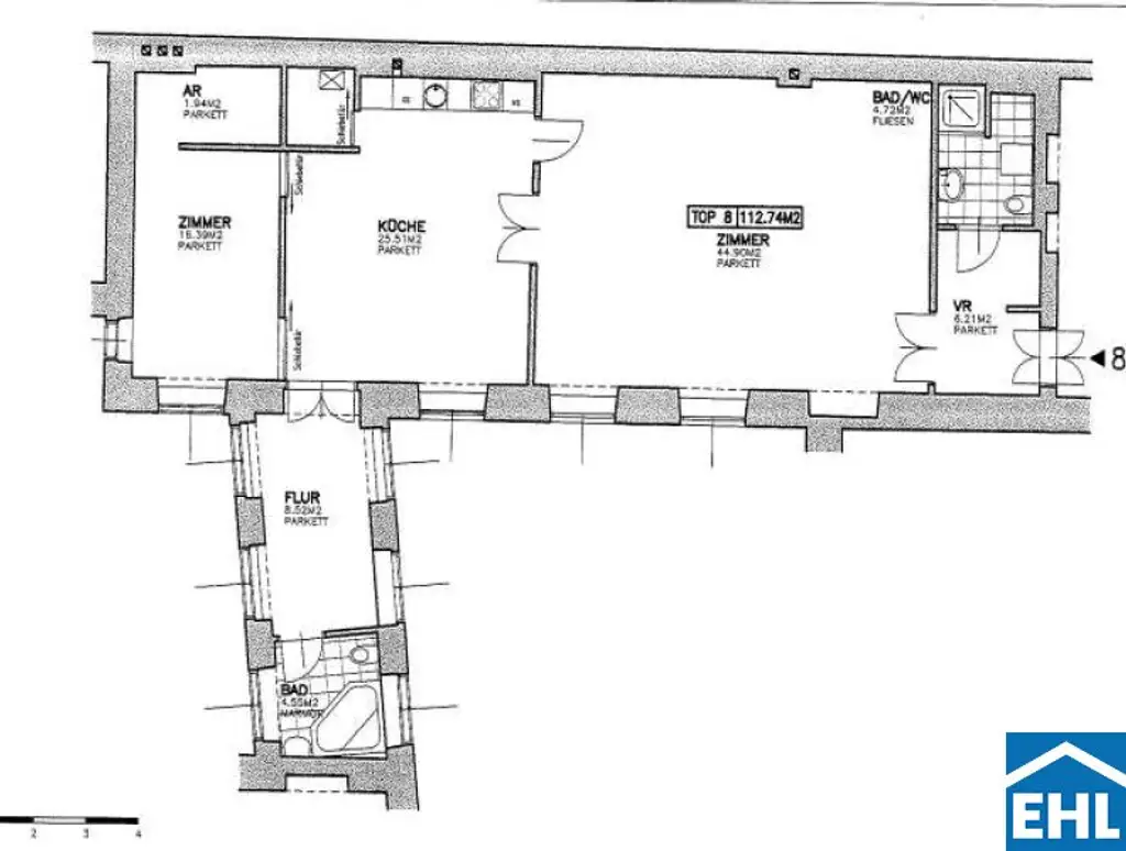 Großzügige 2,5 Zimmerwohnung nahe der Mariahilfer Straße