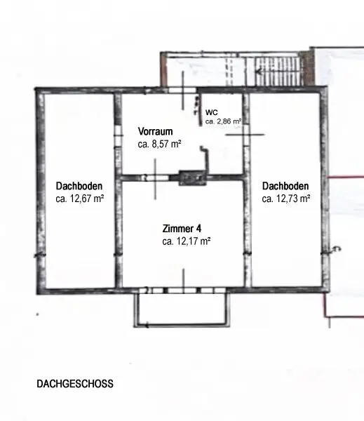 Planskizze Dachgeschoß