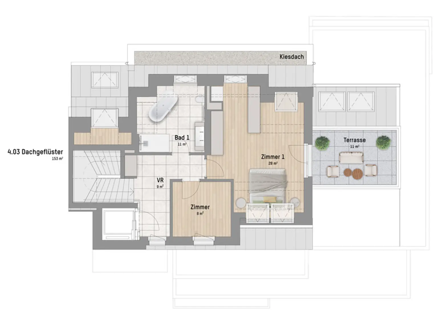 1220, Arminenstraße, Nur 200 m zur unteren Alten Donau, 5-Zimmer-Penthouse