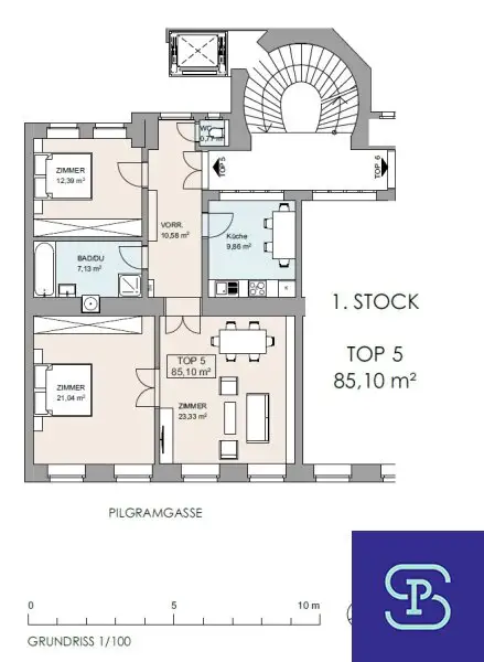 Stillvolle 85m² Altbauwohnung mit Einbauküche Nähe Pilgramgasse - 1050 Wien