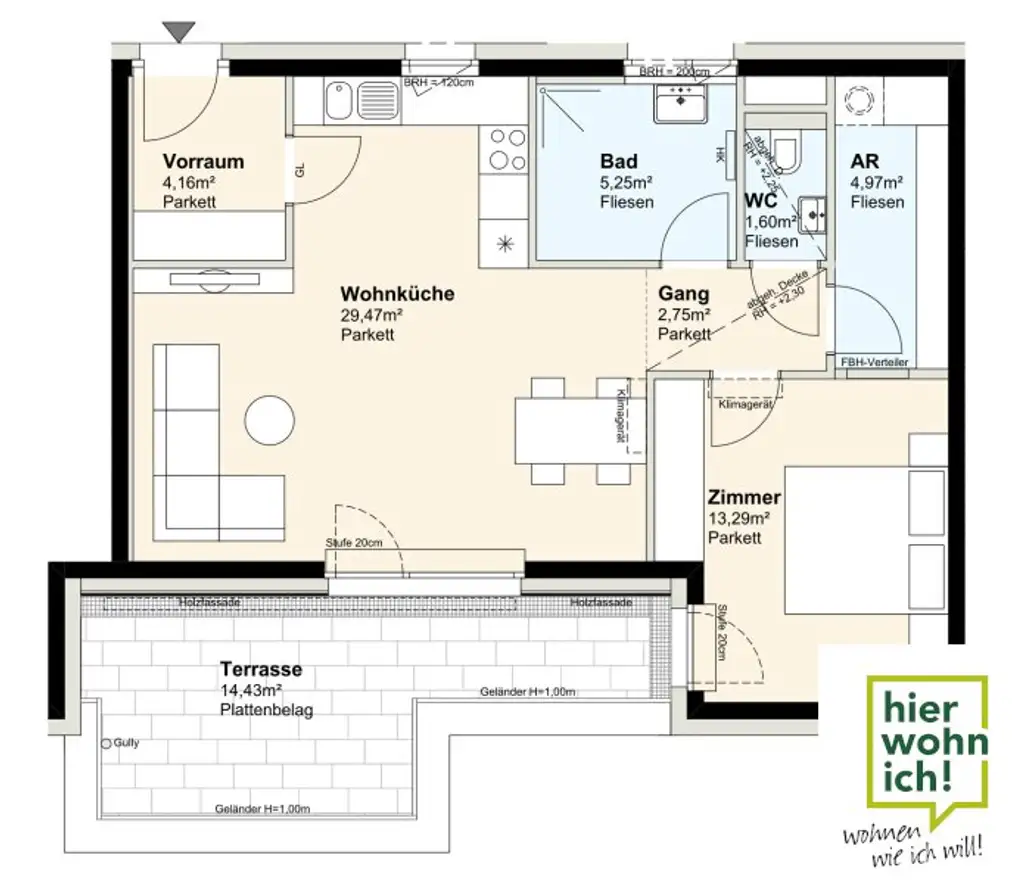2-Zimmer-Dachgeschosswohnung mit großer Sonnenterrasse