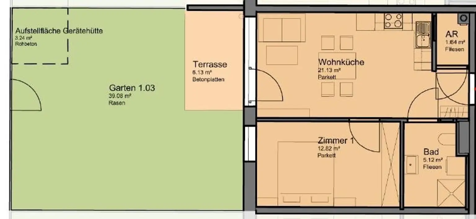 Moderne Neubauwohnung mit EIGENGARTEN und TERRASSE nahe Akademiepark