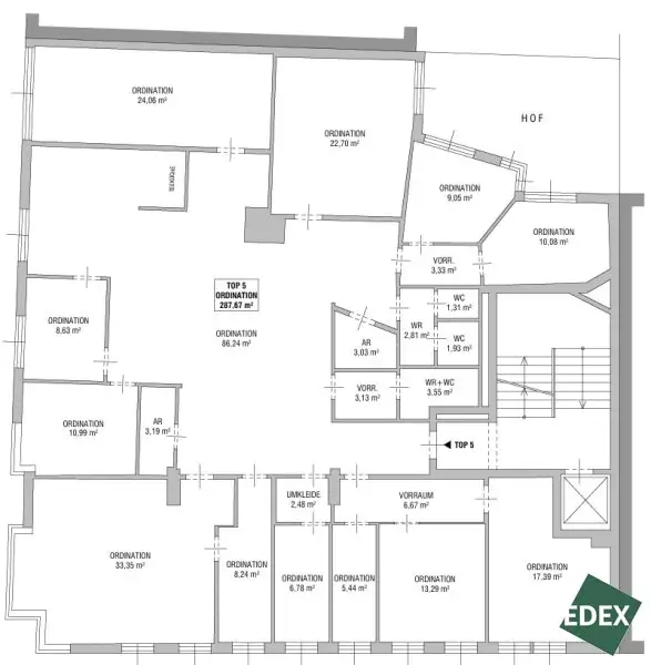 Großflächige Ordination mit guter Anbindung