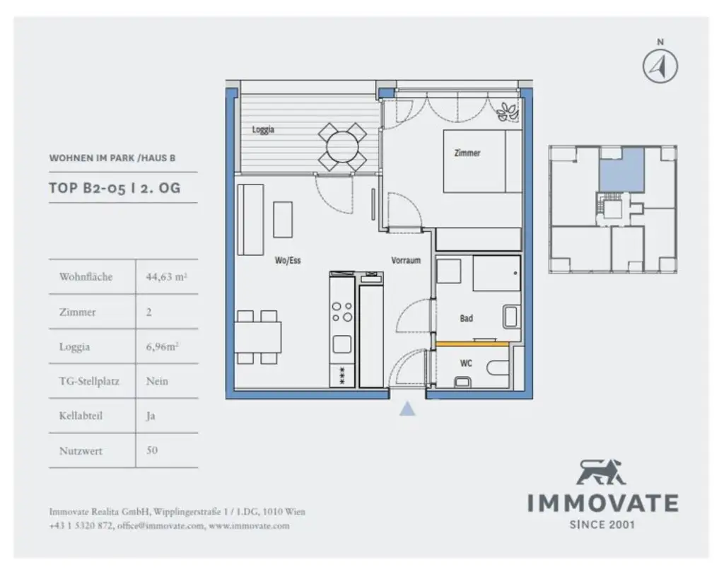 VERFÜGBAR AB 01.07.2025 - TOP MODERNE 2 ZIMMER WOHNUNG im NEUEN JAKOMINI VERDE