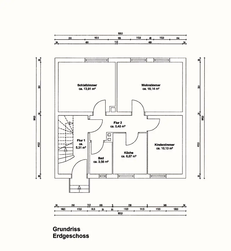 Grundriss Erdgeschoss - Exposé