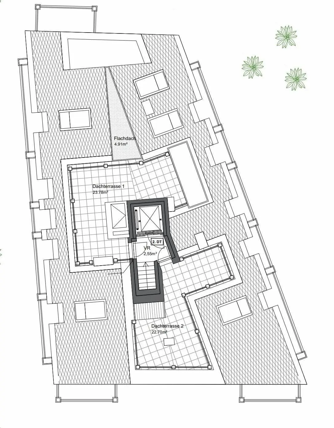 Stilvolle Dachmaisonette mit 3 Terrassen in neu errichteter Stilvilla + Garage 1180 Wien