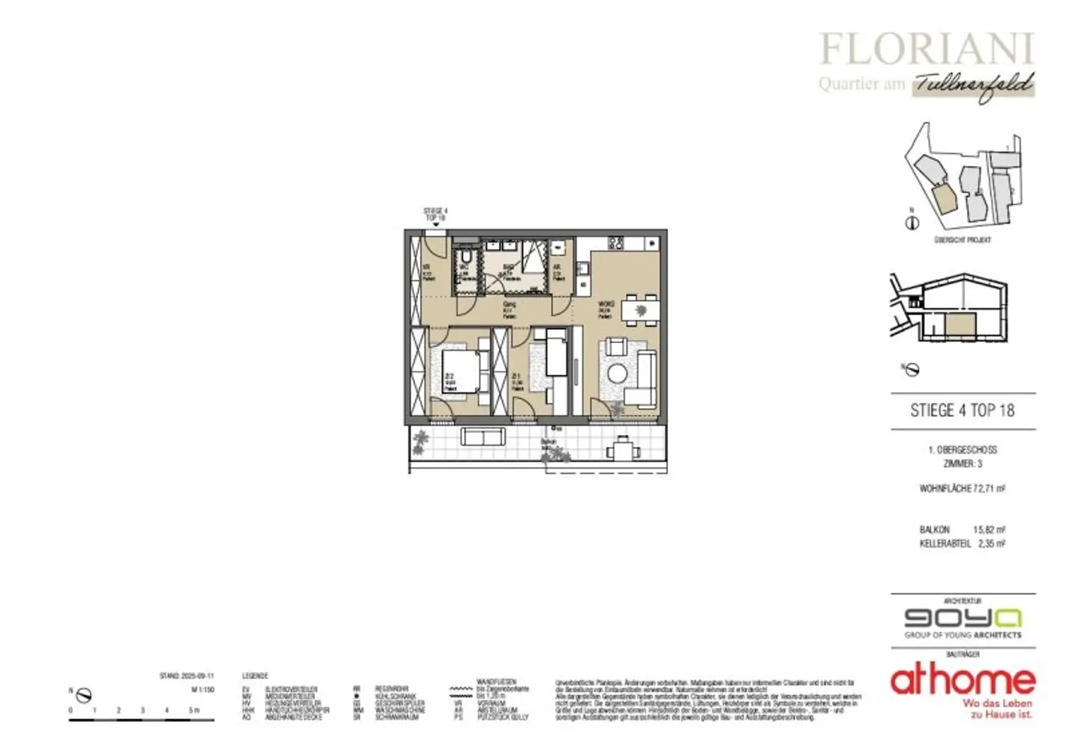 FLORIANI – Quartier am Tullnerfeld - Perfekter Schnitt trifft Süd/West Ausrichtung - Ein Wohngenuss mit hochwertiger Ausstattung - Bahnhof in der Nähe