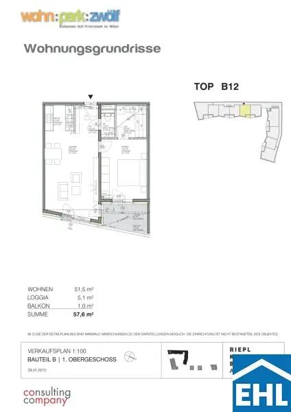 Schöne 2-Zimmerwohnung mit Loggia bei der U4/U6 Längenfeldgasse
