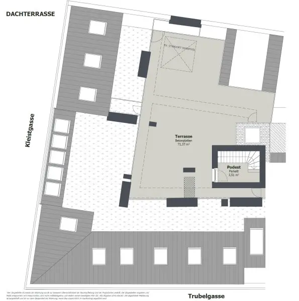 Grundriss TOP 46 - Dachterrasse