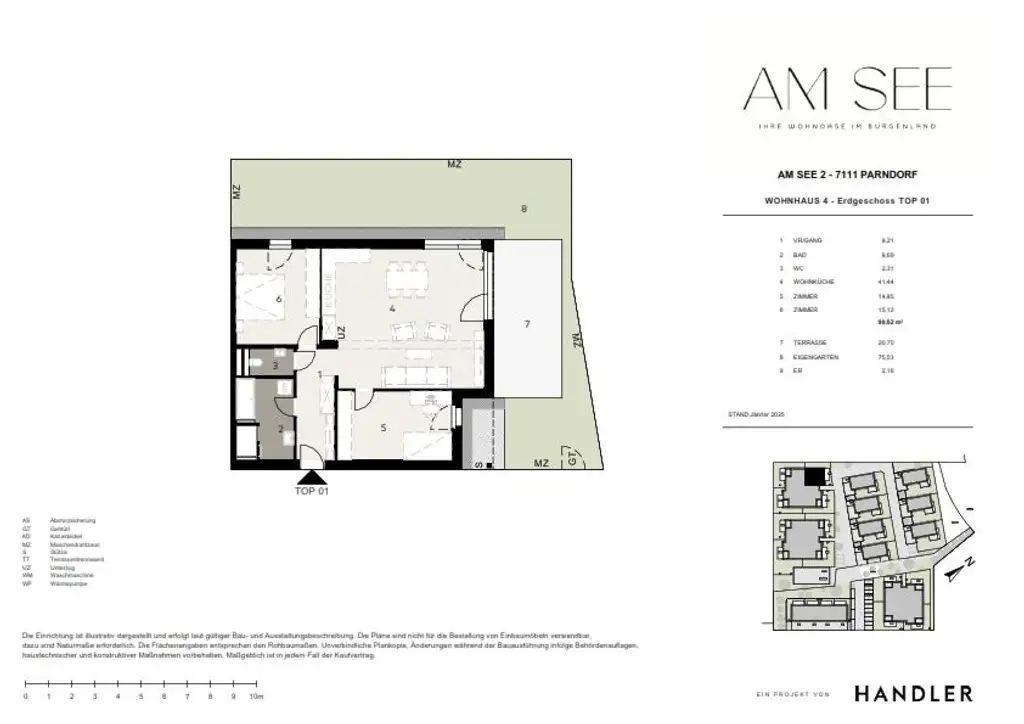 Helle 3-Zimmer-Gartenwohnung mit 75 m² Eigengarten