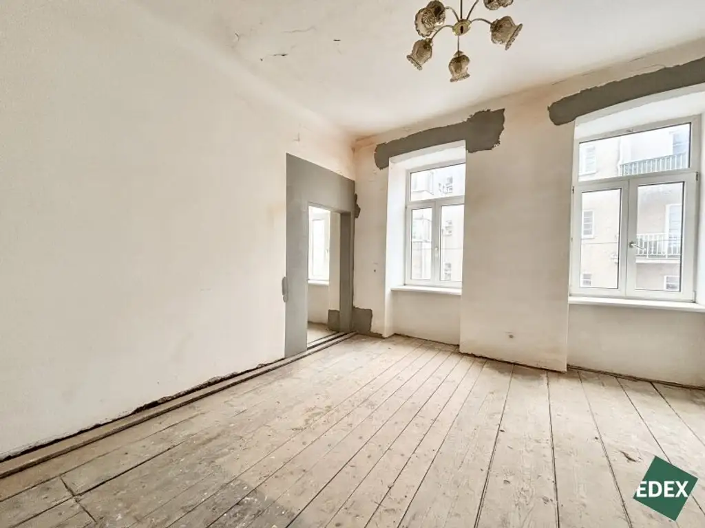 Sanierungsbedürftige 1,5-Zimmer-Altbauwohnung in guter Lage in Meidling